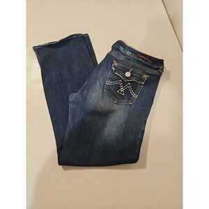 VIGOSS Jean Women Size 15 Embroidered Thick Stitch Flap Pocket Bootcut Jean(1391